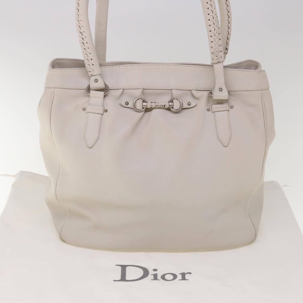 Dior, White, Leather, tote