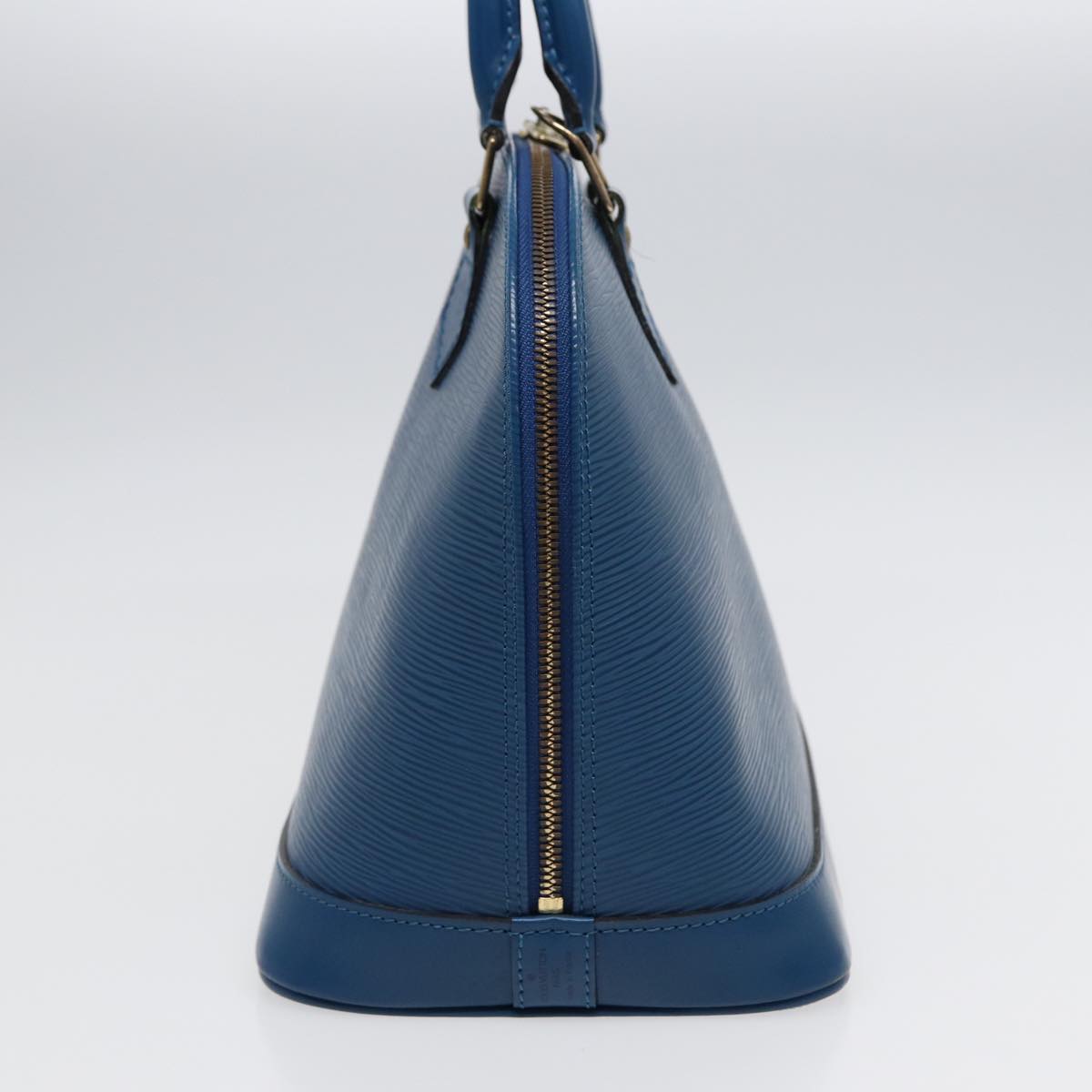 Louis Vuitton Alma, Blue, Leather, handbag