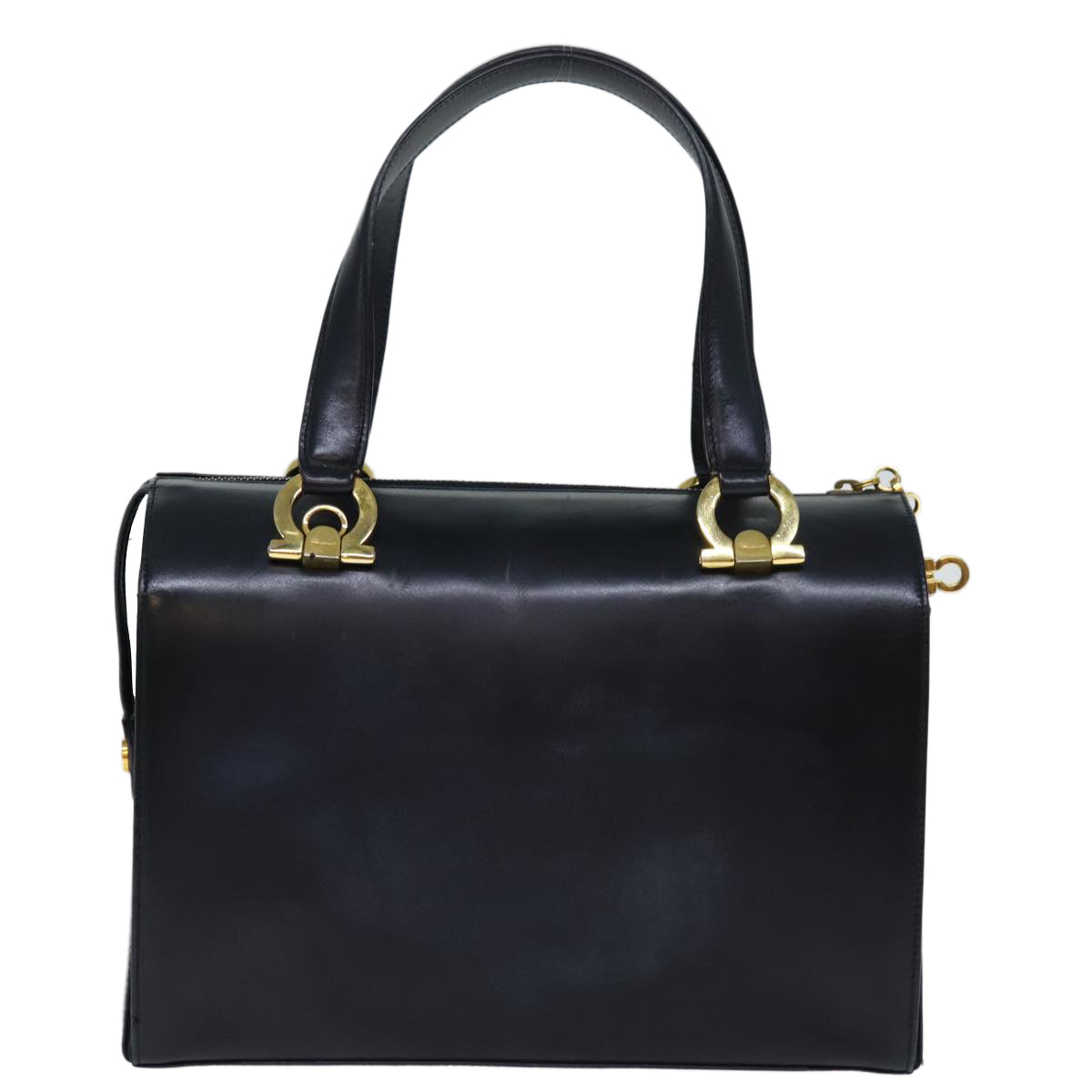 Salvatore Ferragamo Gancini, Navy, Leather, handbag