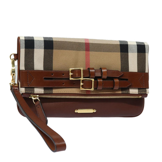 Burberry Nova Check, Brown, Canvas, clutch