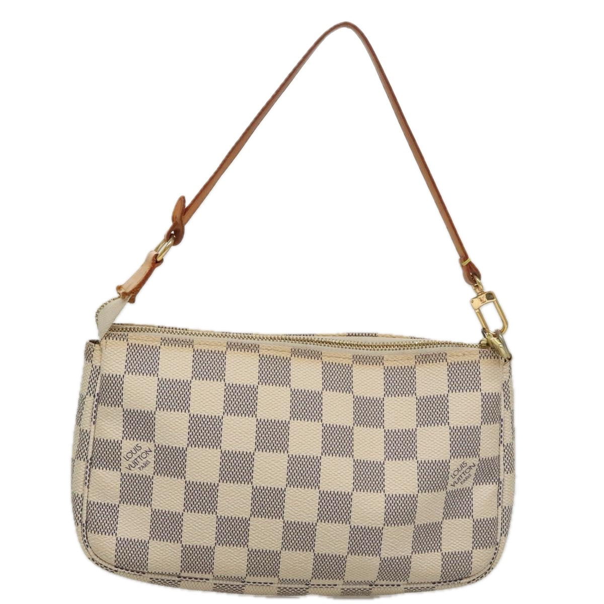 Louis Vuitton Pochette Accessoire, White, Canvas, clutch