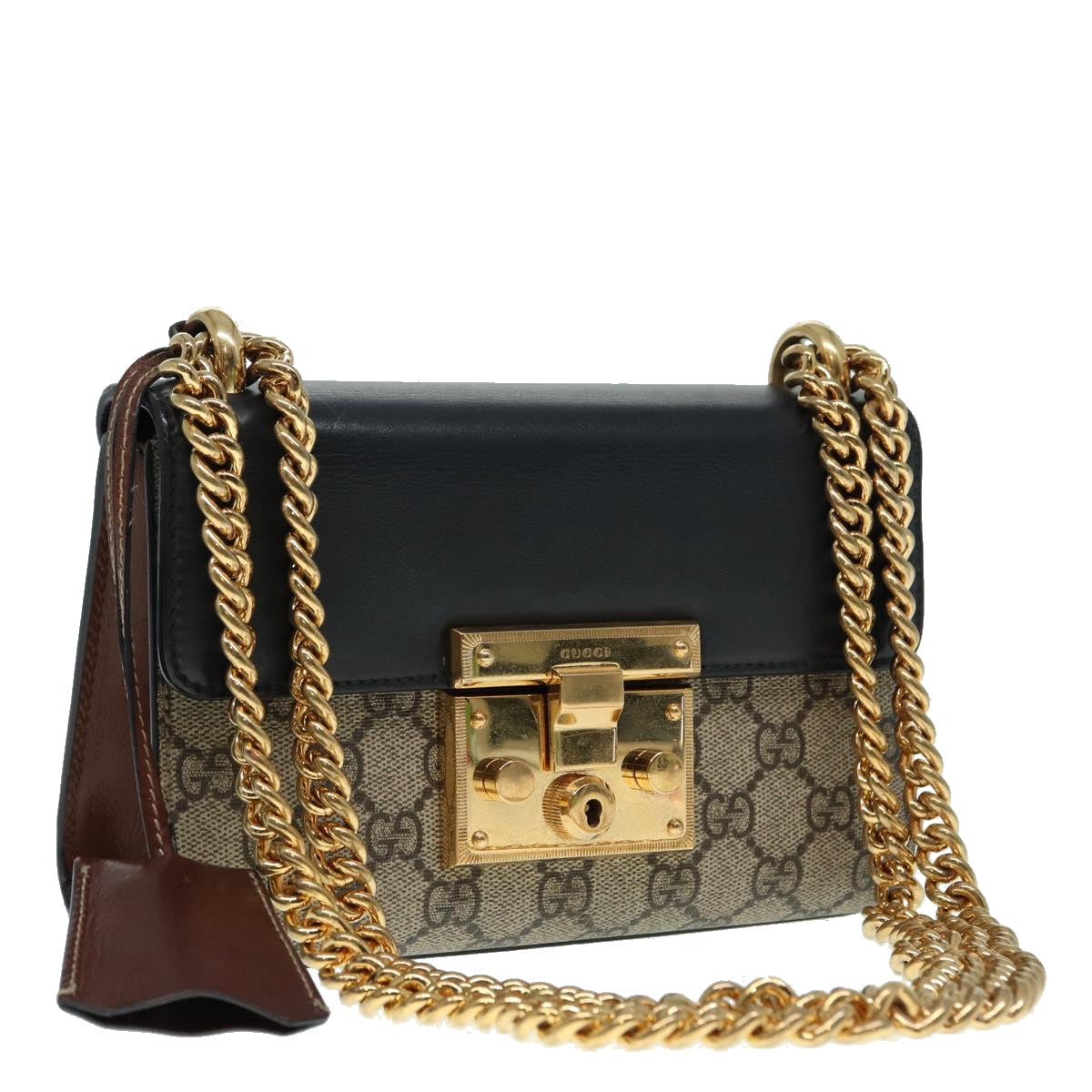 Gucci Padlock, Beige, Canvas, shoulder