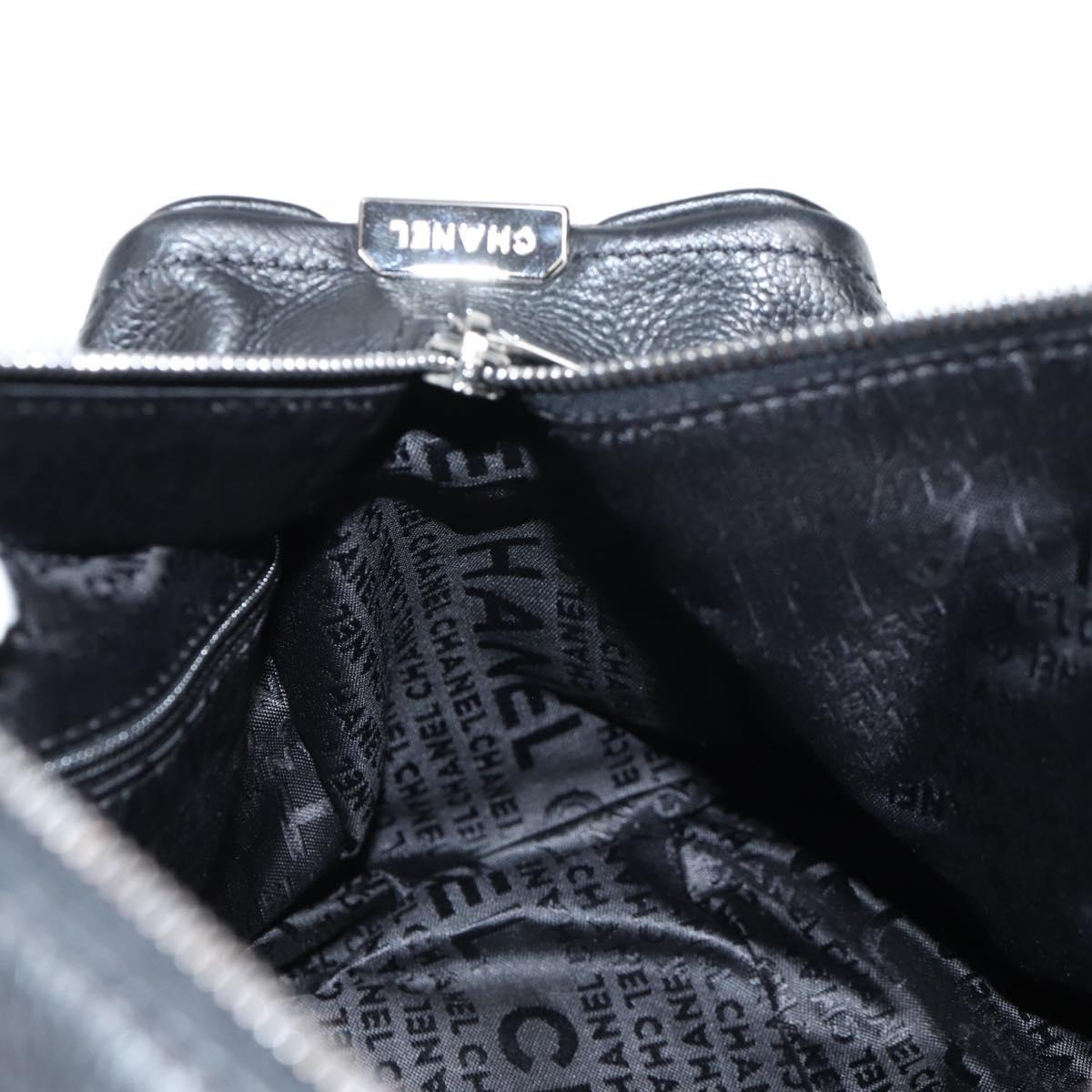 Chanel Chocolate bar, Black, Leather, handbag