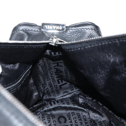 Chanel Chocolate bar, Black, Leather, handbag