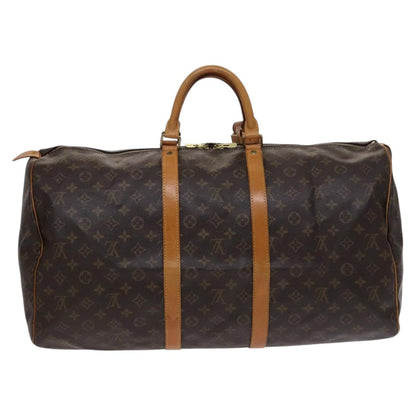 Louis Vuitton Keepall 55, Brown, Canvas, travel
