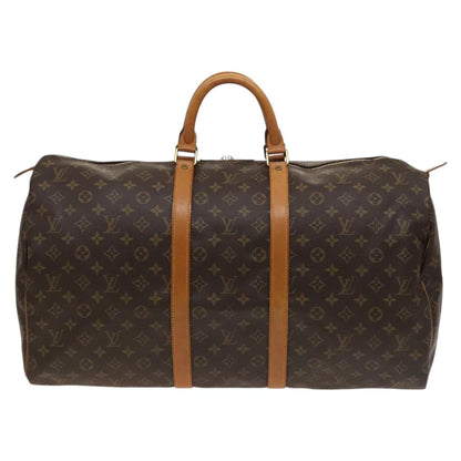 Louis Vuitton Keepall 55, Brown, Canvas, travel