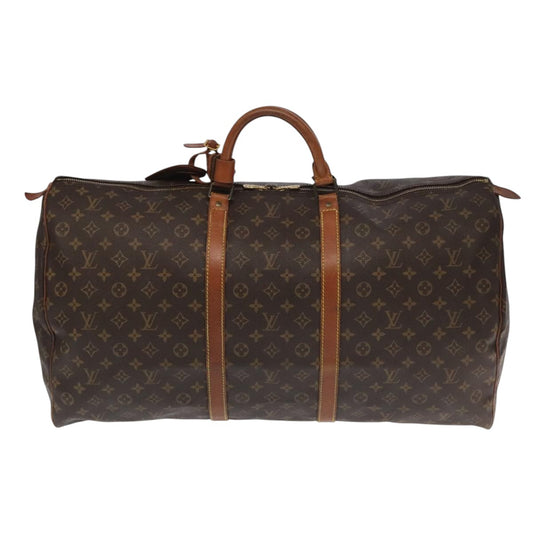 Louis Vuitton Keepall 60, Brown, Canvas, travel