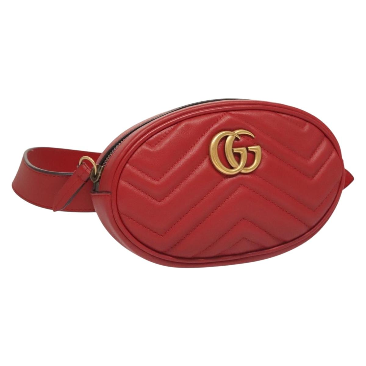 Gucci GG Marmont, Red, Leather, shoulder