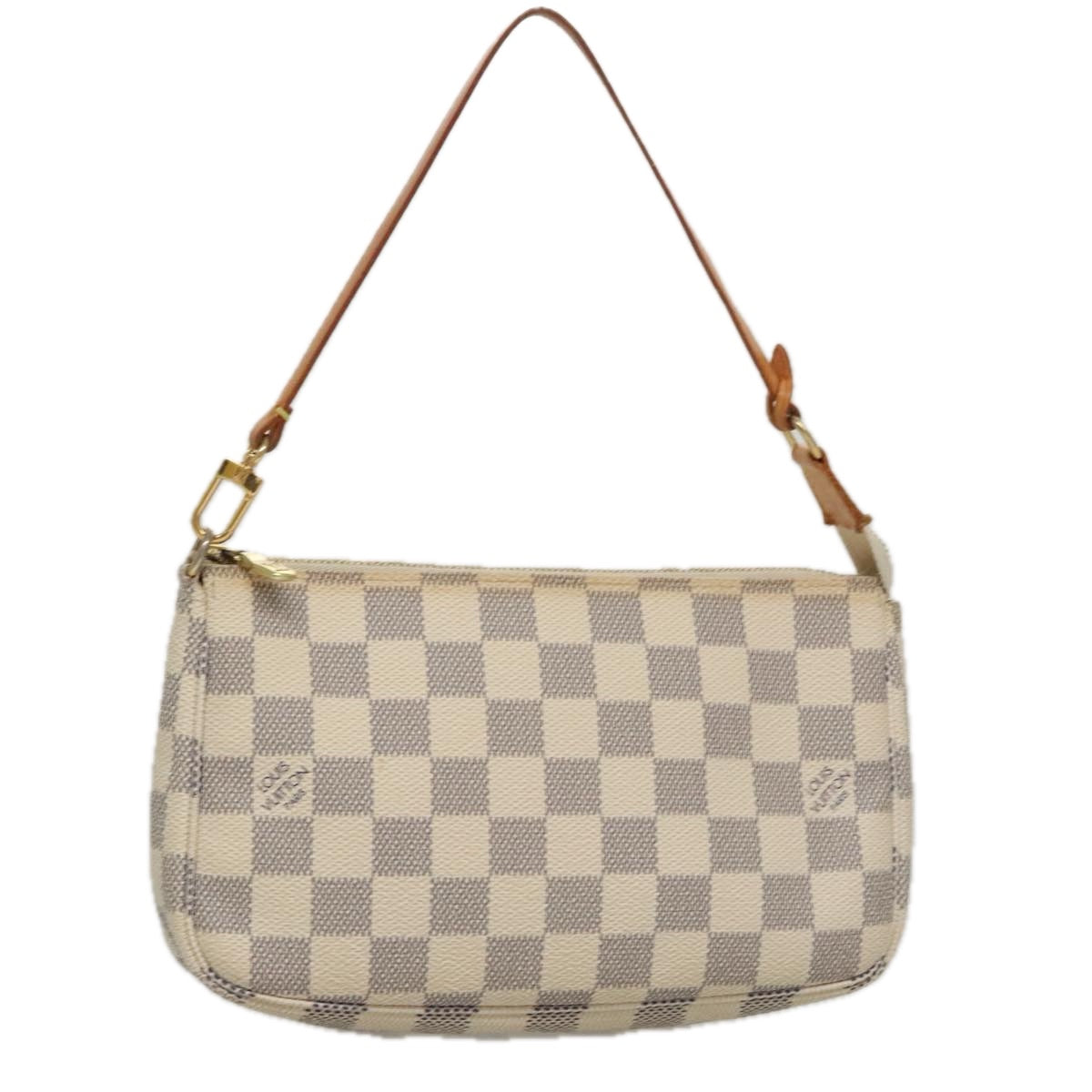 Louis Vuitton Pochette Accessoire, White, Canvas, clutch