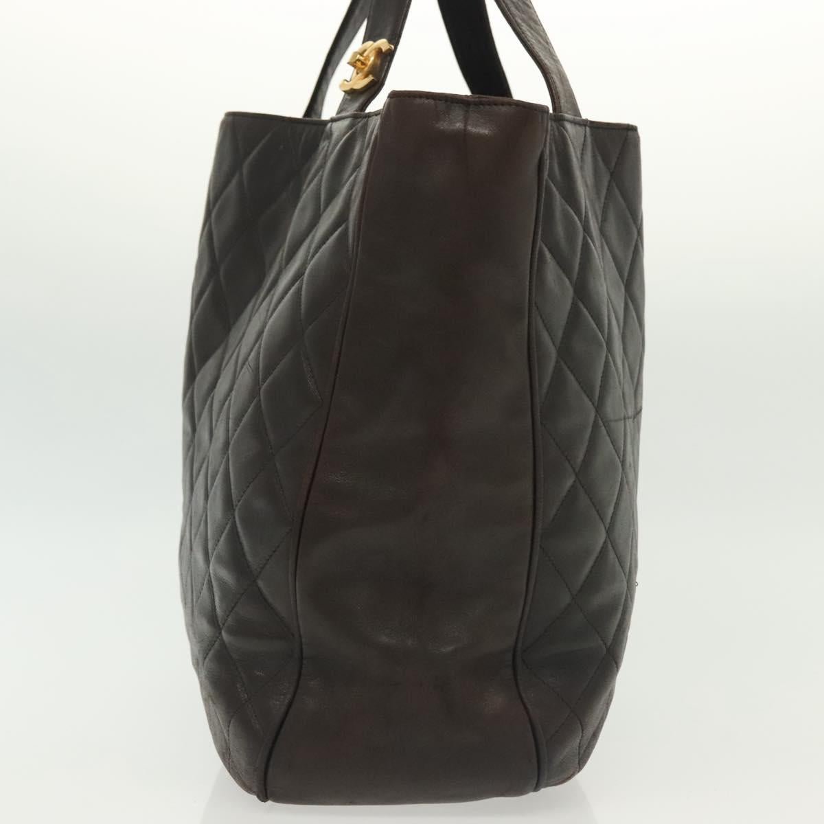 Chanel, "BROWN,GOLD", Leather, tote