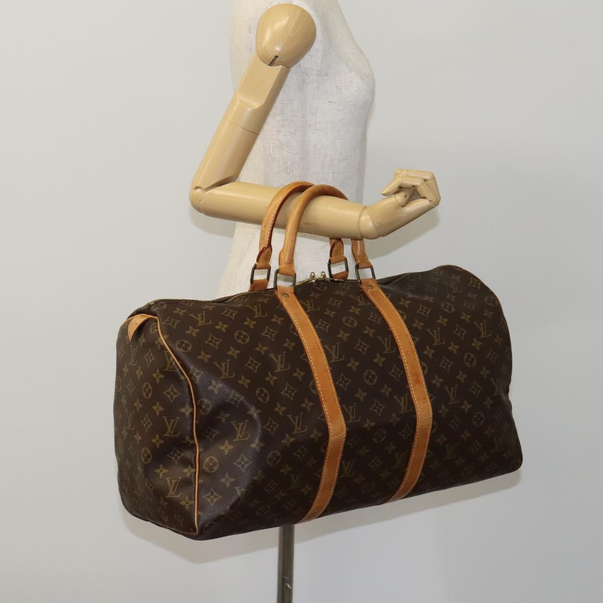 Louis Vuitton Keepall 50, Brown, Canvas, travel