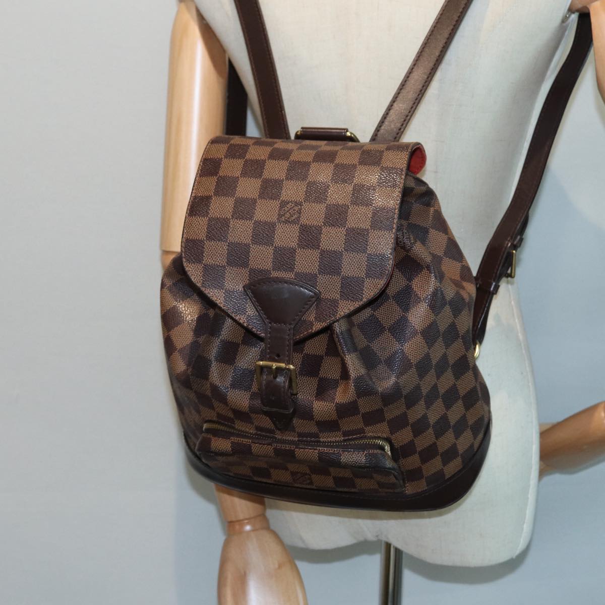 Louis Vuitton Montsouris, Brown, Canvas, backpack