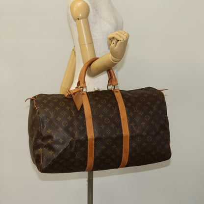 Louis Vuitton Keepall 50, Brown, Canvas, travel