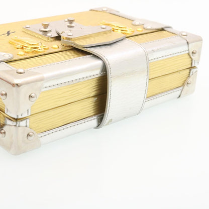 Louis Vuitton Sac Petit Malle, Silver, Leather, shoulder