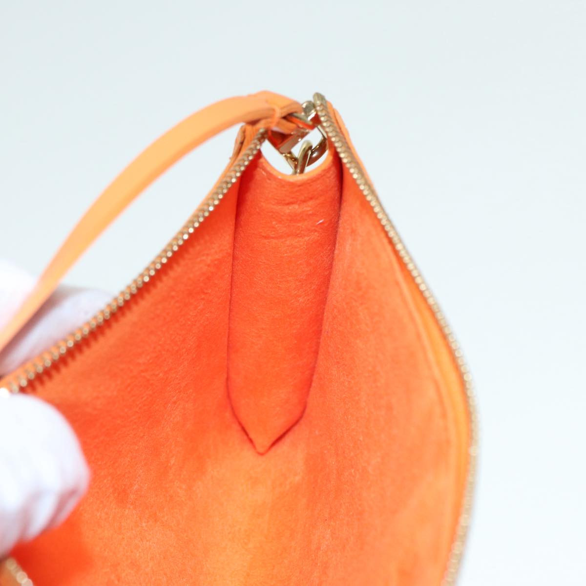 Louis Vuitton Pochette Accessoire, Orange, Leather, handbag