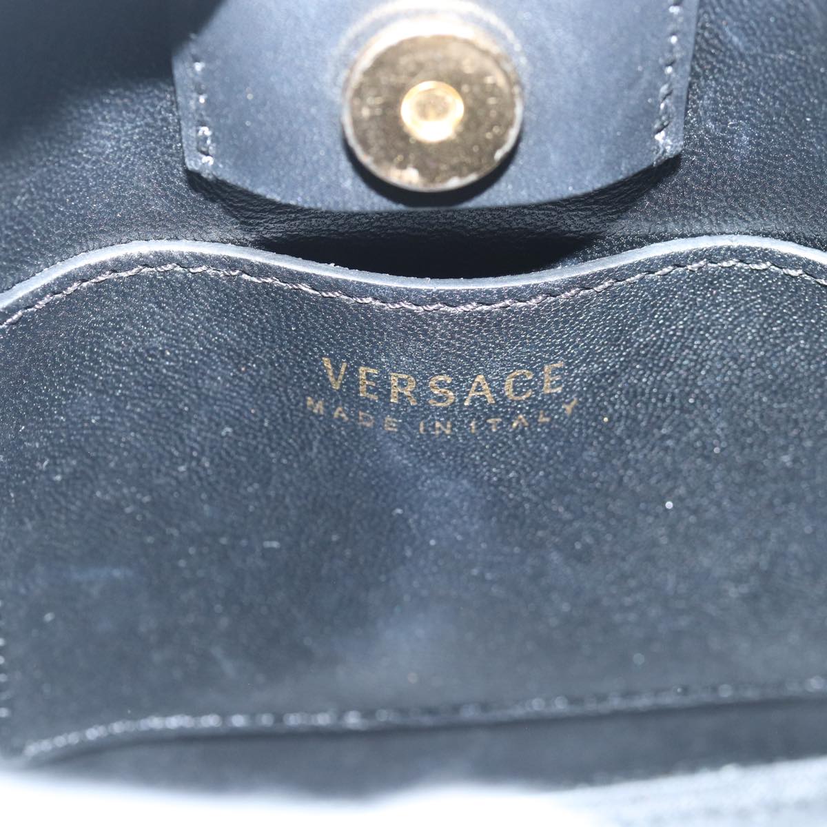 Versace Virtus, Black, Leather, handbag