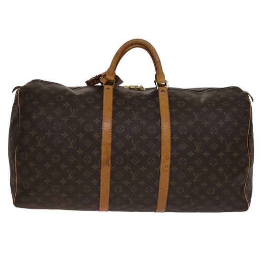 Louis Vuitton Keepall 60, Black, Canvas, travel