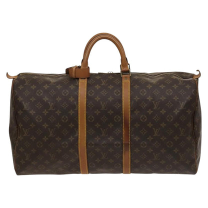 Louis Vuitton Keepall 55, Brown, Canvas, travel