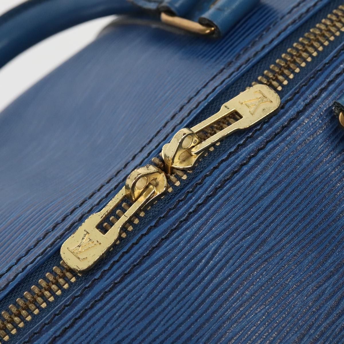 Louis Vuitton Keepall 55, Blue, Leather, travel