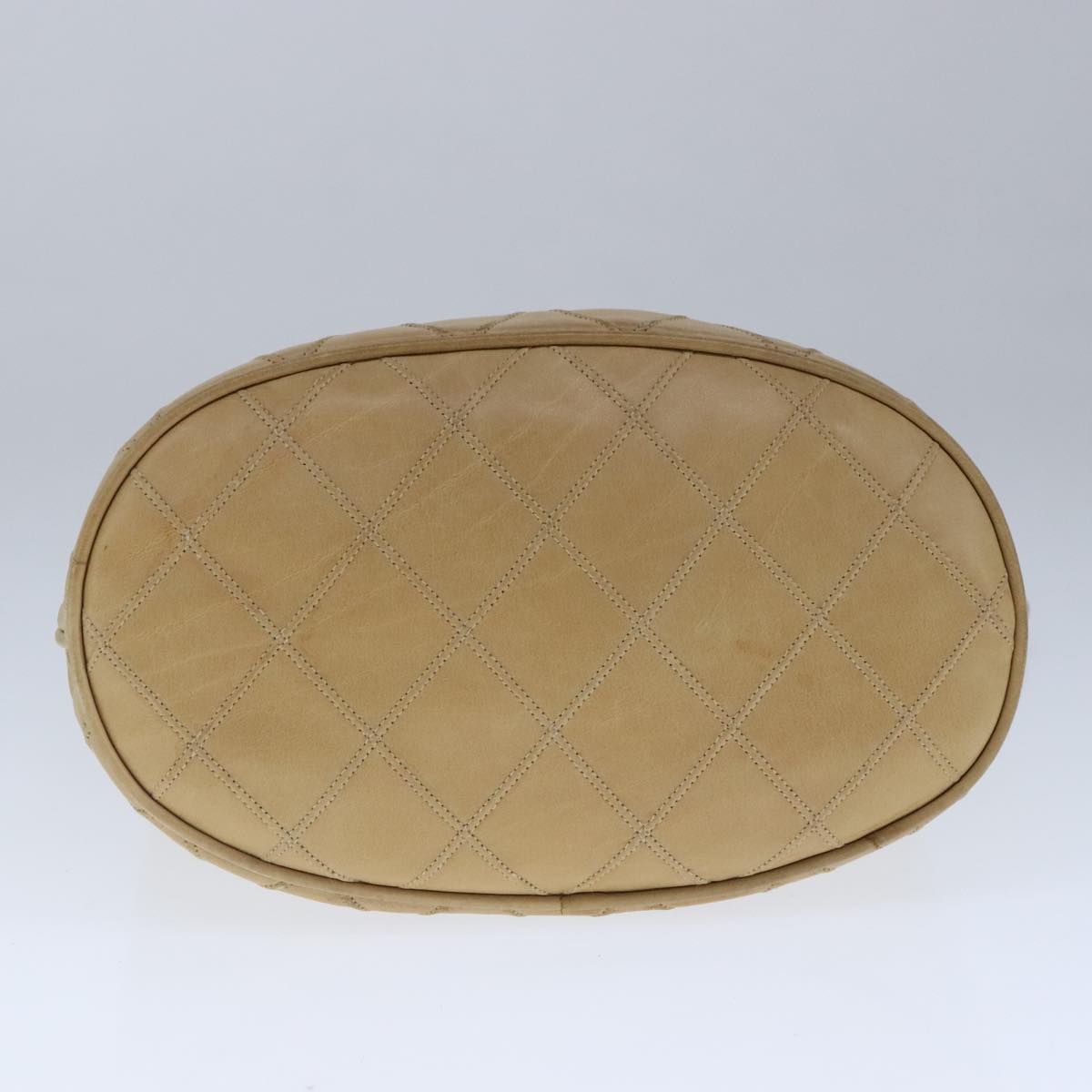 Chanel Cc, Beige, Calfskin, shoulder