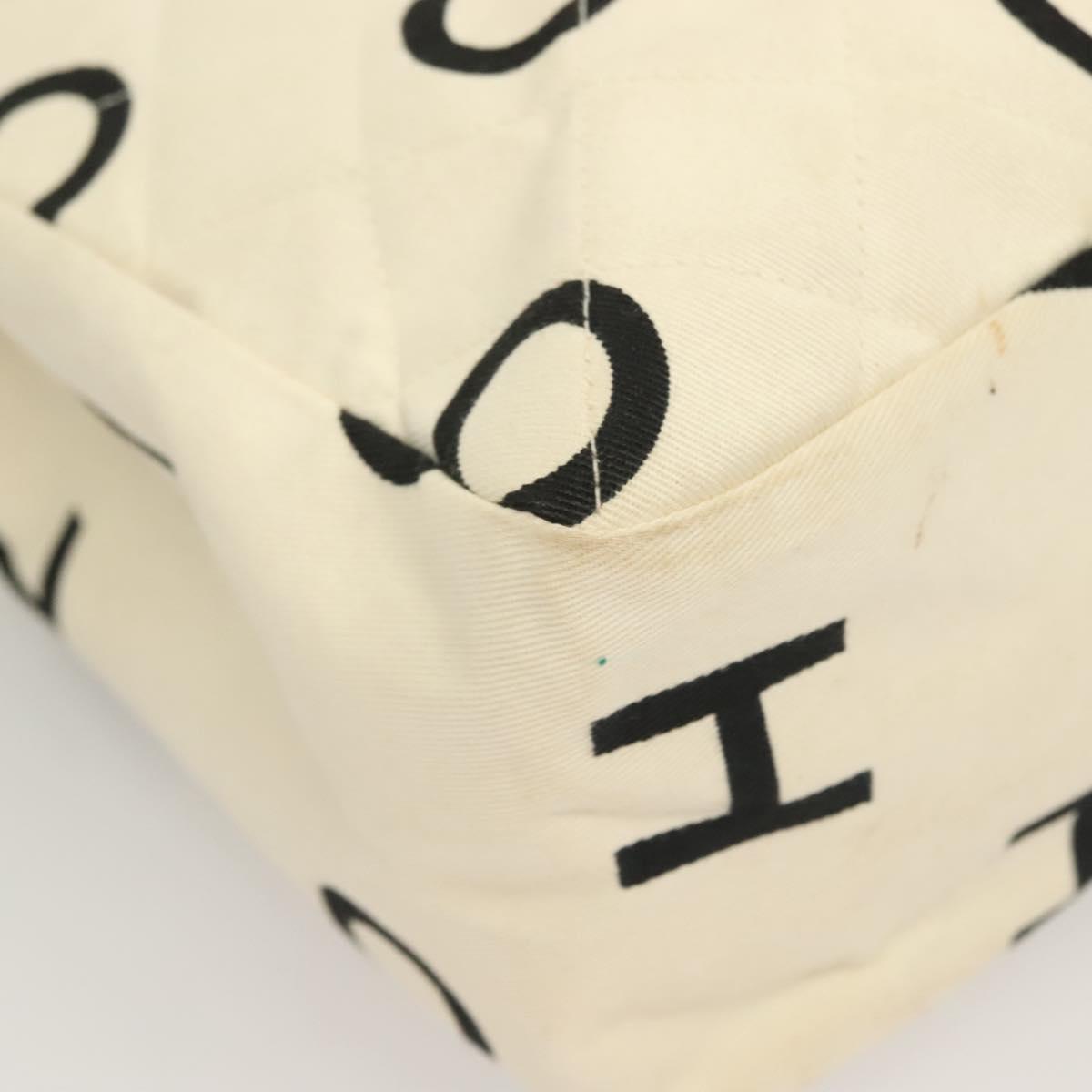 Chanel Cc, White, Canvas, tote
