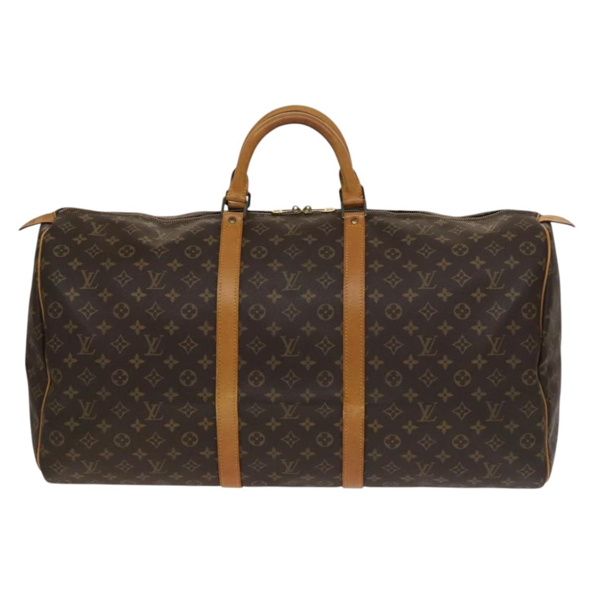 Louis Vuitton Keepall 60, Brown, Canvas, travel