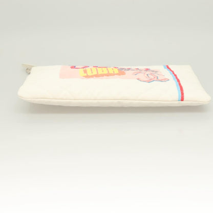 Chanel Coco Cuba, White, Canvas, clutch