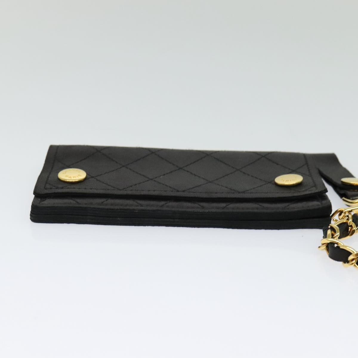 Chanel Wallet On Chain, Black, Leather, wallet