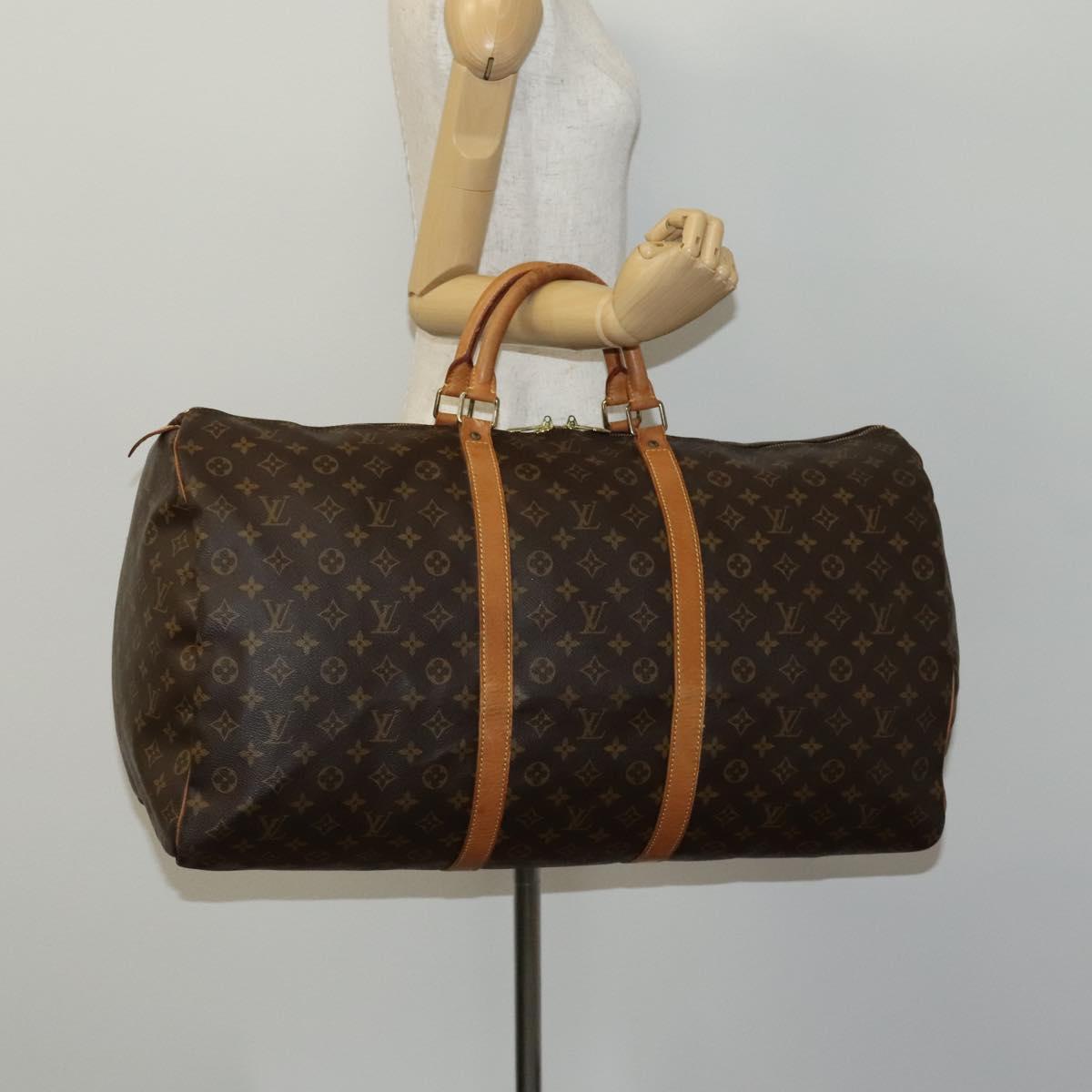 Louis Vuitton Keepall 60, Brown, Canvas, travel