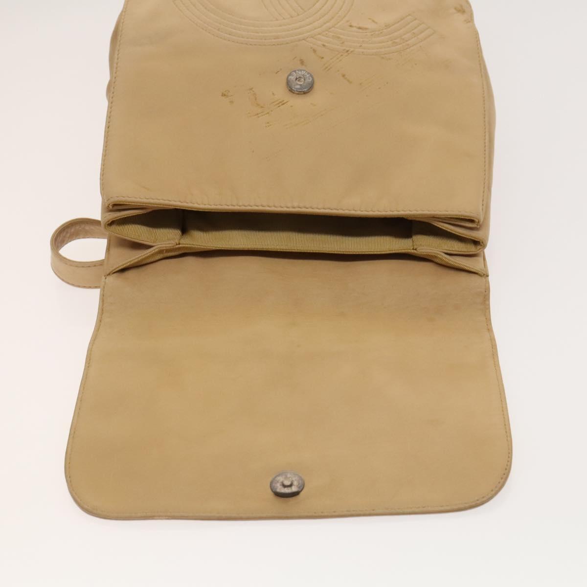 Chanel Cc, Beige, Leather, backpack