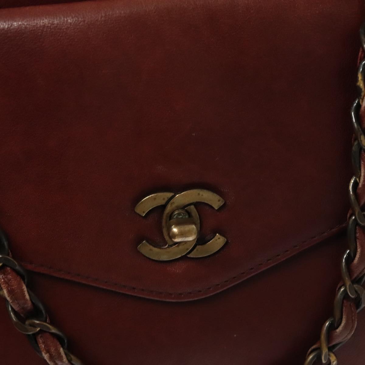 Chanel, Burgundy, Leather, handbag