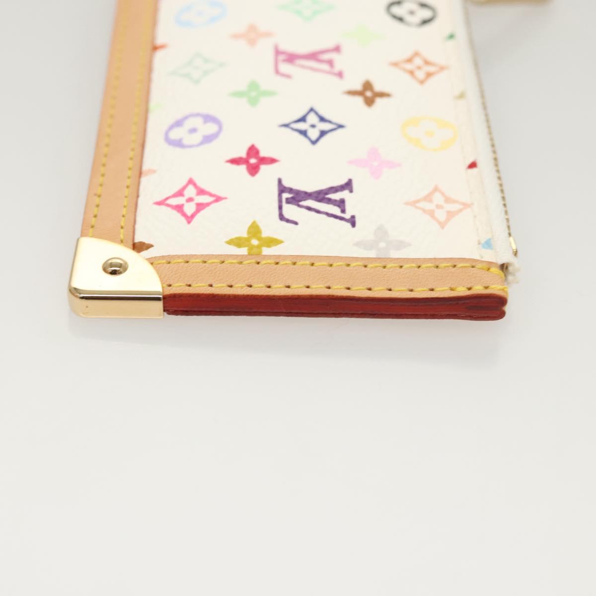 Louis Vuitton Pochette Clés, White, Canvas, wallet