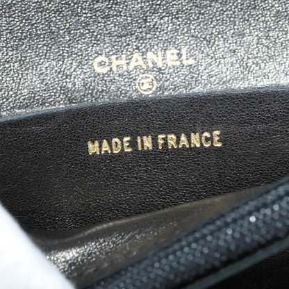 Chanel Wallet On Chain, Black, Leather, wallet