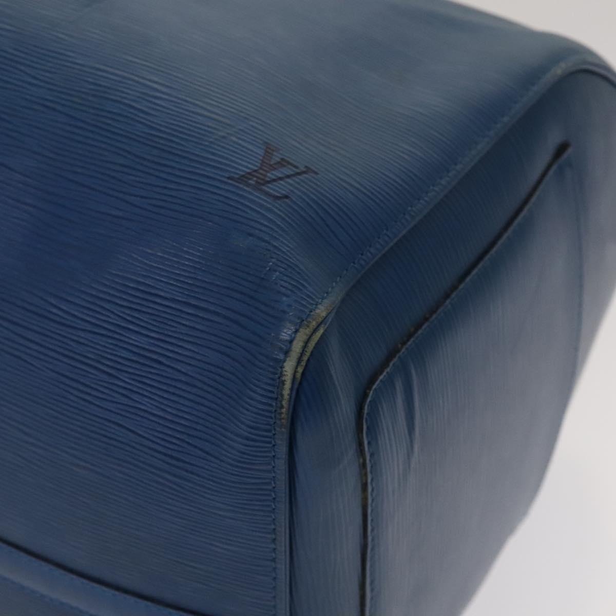 Louis Vuitton Keepall 55, Blue, Leather, travel