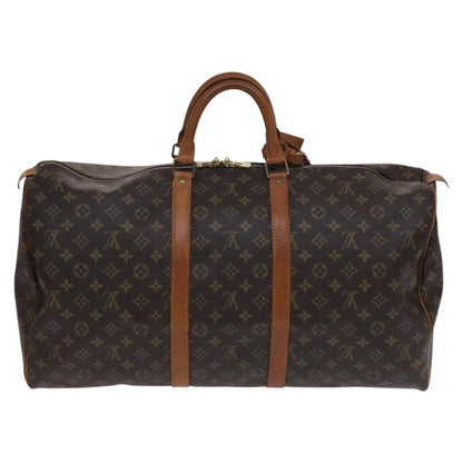 Louis Vuitton Keepall 55, Brown, Canvas, travel