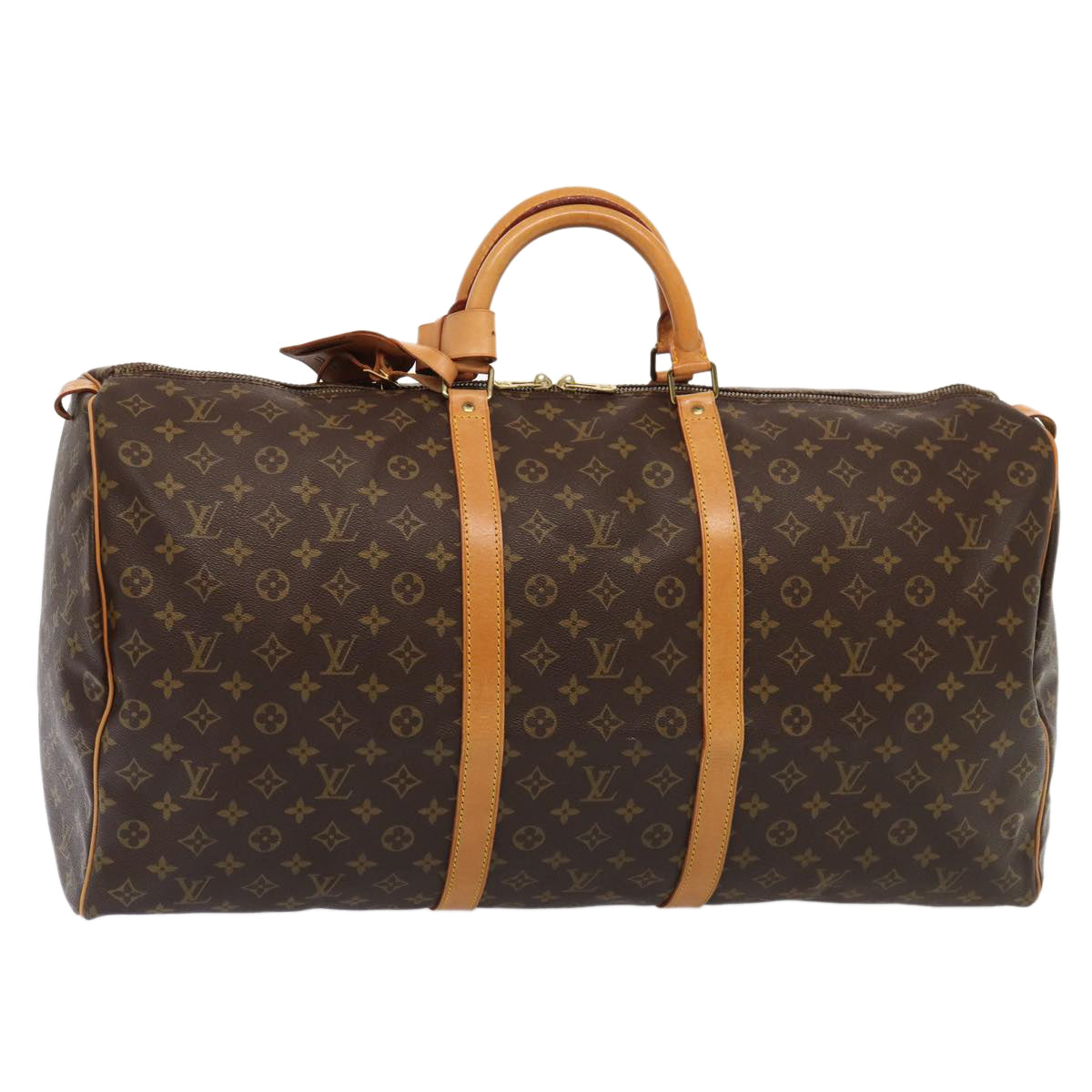 Louis Vuitton Keepall 60, Brown, Canvas, travel