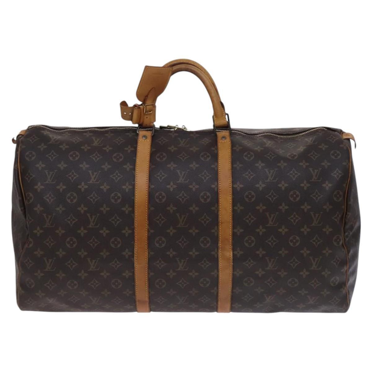 Louis Vuitton Keepall 60, Brown, Canvas, travel