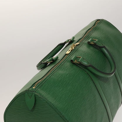 Louis Vuitton Keepall 50, Green, Leather, travel