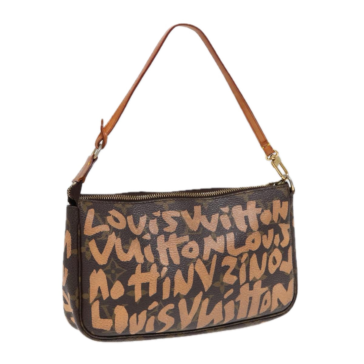 Louis Vuitton Pochette Accessoire, Brown, Canvas, clutch