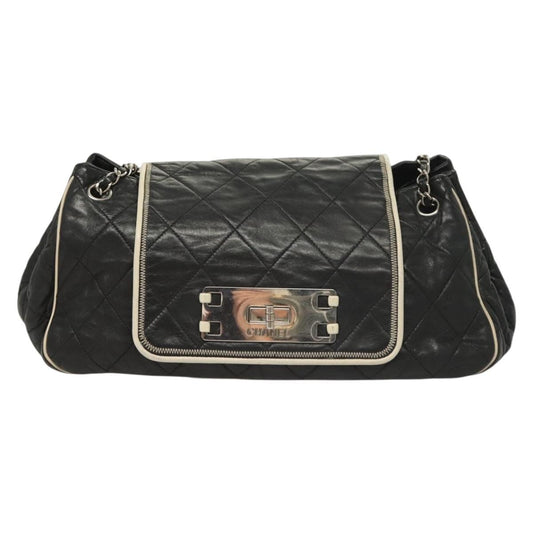 Chanel Mademoiselle, Black, Leather, shoulder