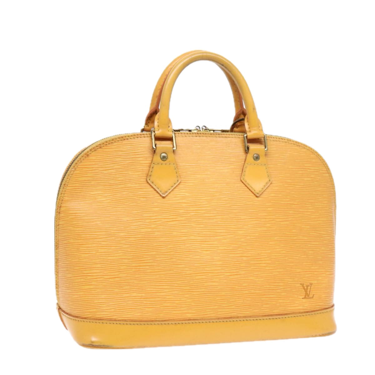 Louis Vuitton Alma, Yellow, Leather, handbag