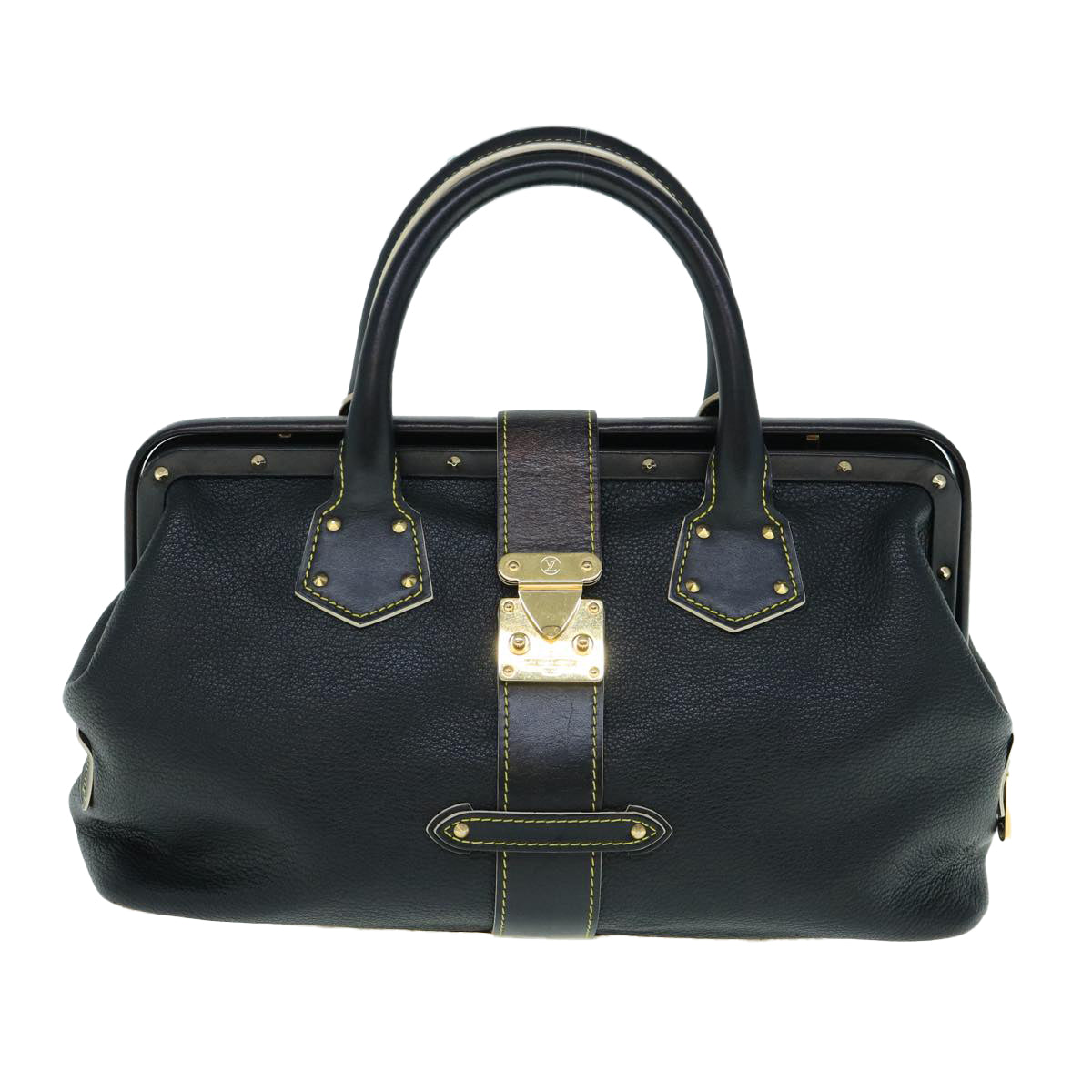 Louis Vuitton Suhali, Black, Leather, handbag