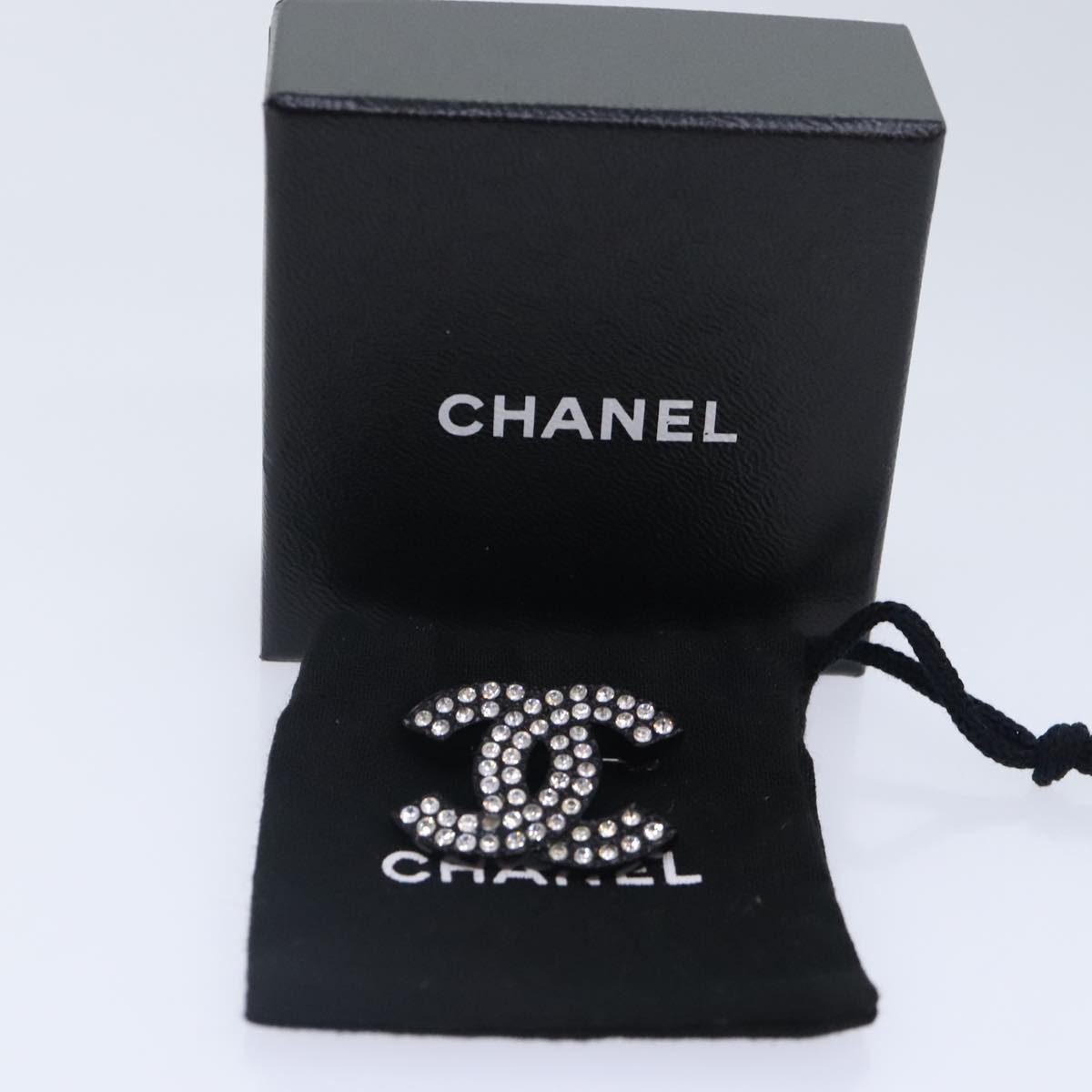 Chanel Coco Mark, Black, Metal, brooch