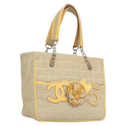 Chanel Camellia, Beige, Canvas, handbag