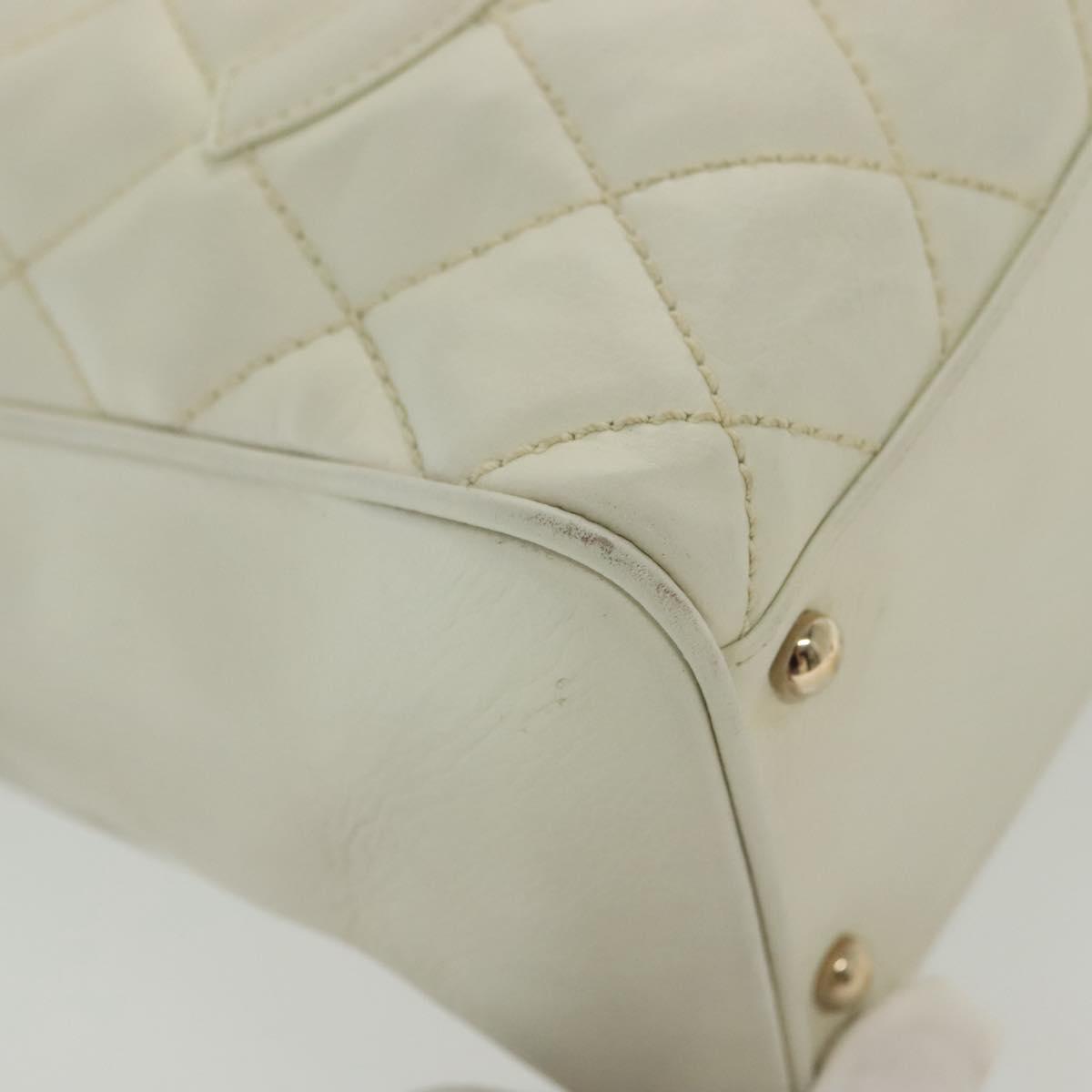 Chanel Coco Mark, White, Leather, handbag