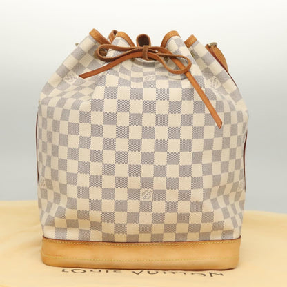 Louis Vuitton Noe, White, Canvas, shoulder