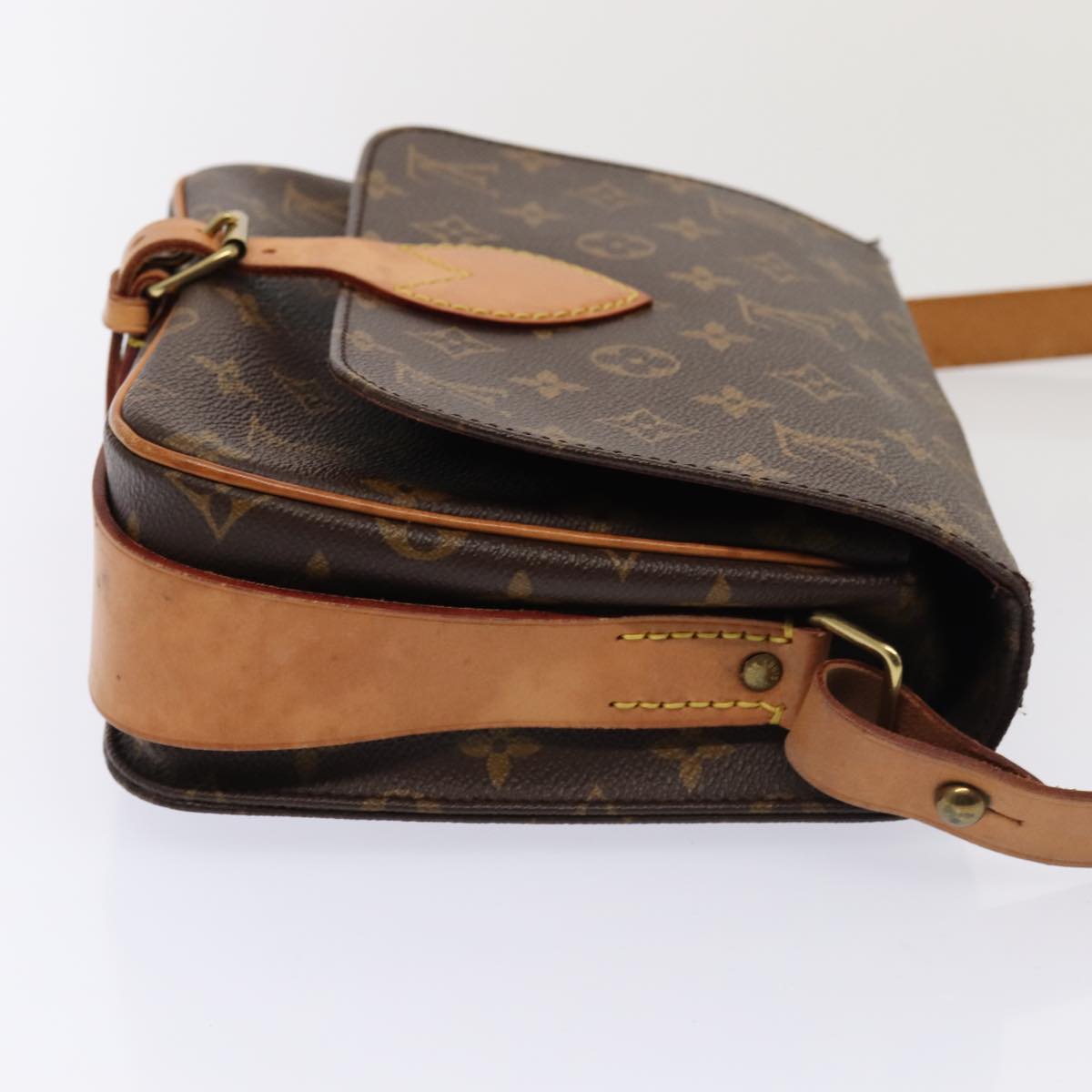 Louis Vuitton Cartouchière, Brown, Canvas, shoulder