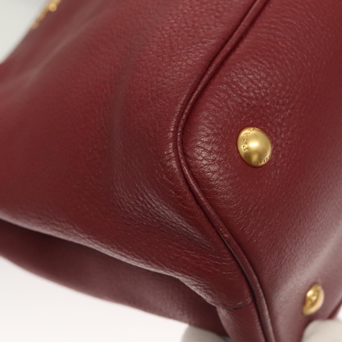 Prada Vitello, Burgundy, Leather, handbag