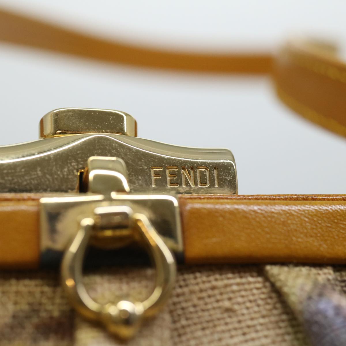 Fendi --, Beige, Canvas, shoulder