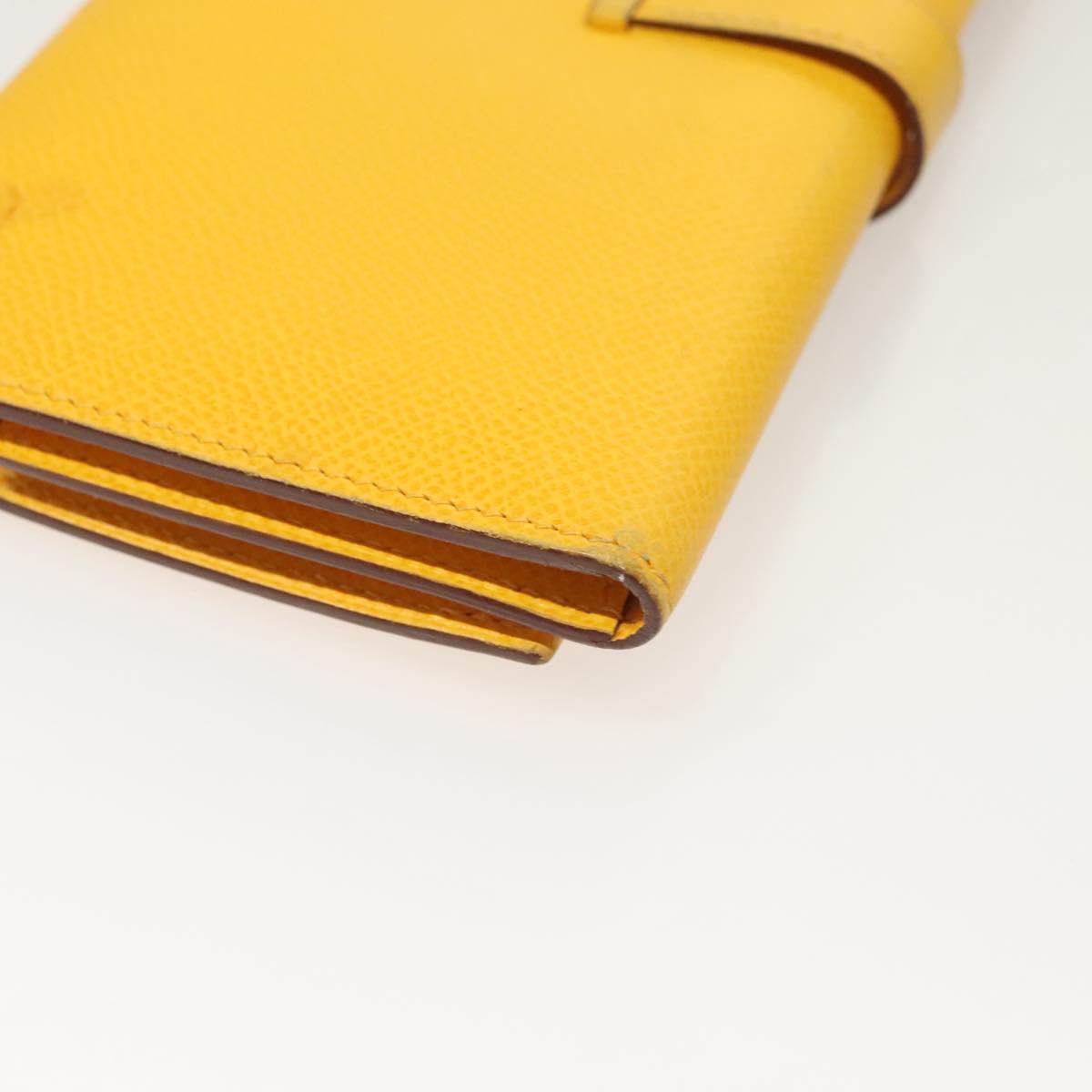 Hermès Béarn, Yellow, Leather, wallet